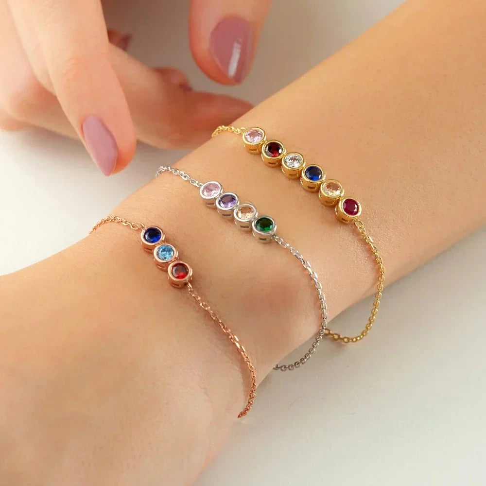 Dainty Stone Beaded Chain Bracelet