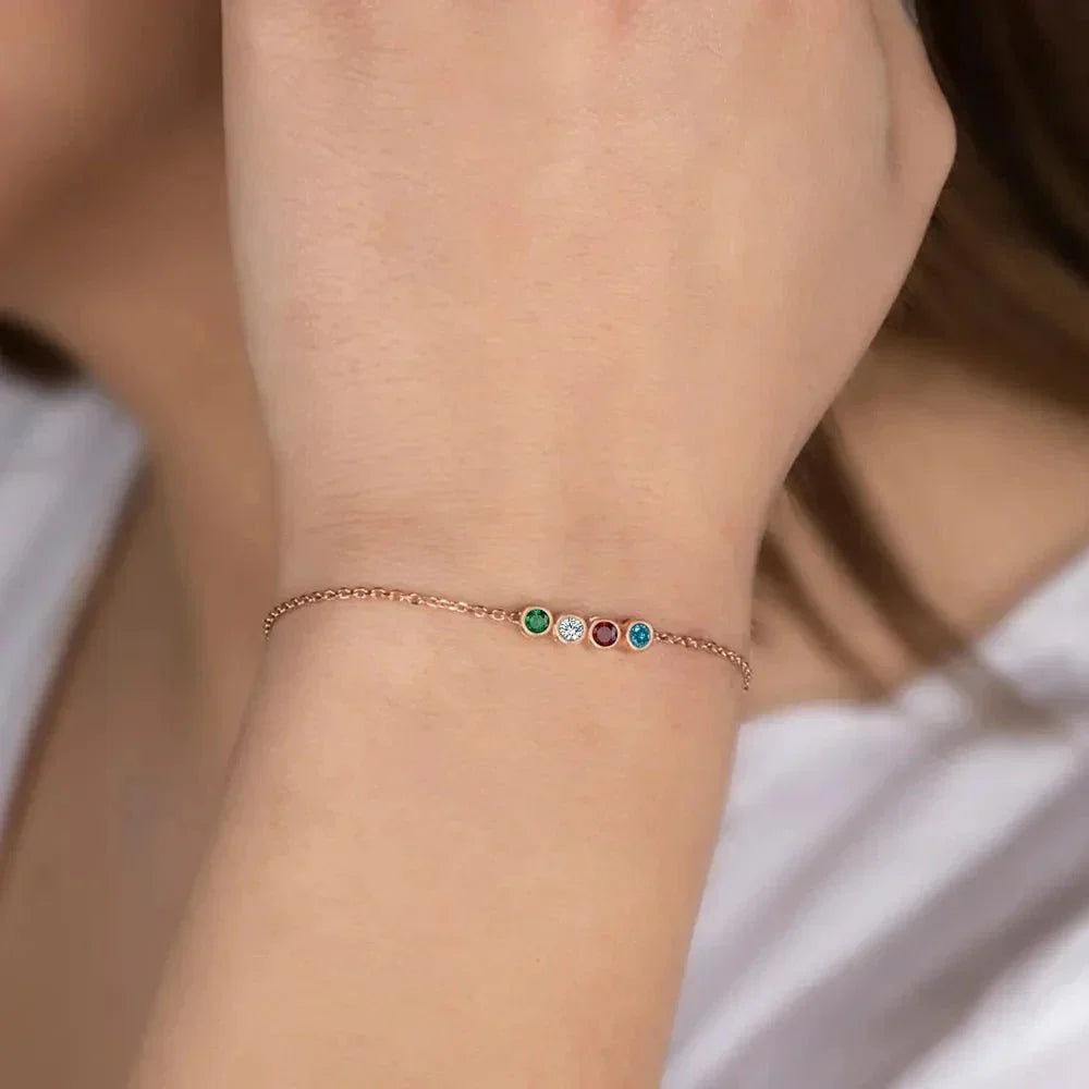 Dainty Stone Beaded Chain Bracelet