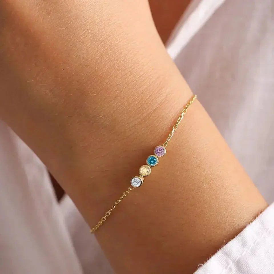Dainty Stone Beaded Chain Bracelet