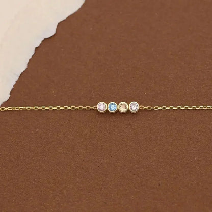 Dainty Stone Beaded Chain Bracelet
