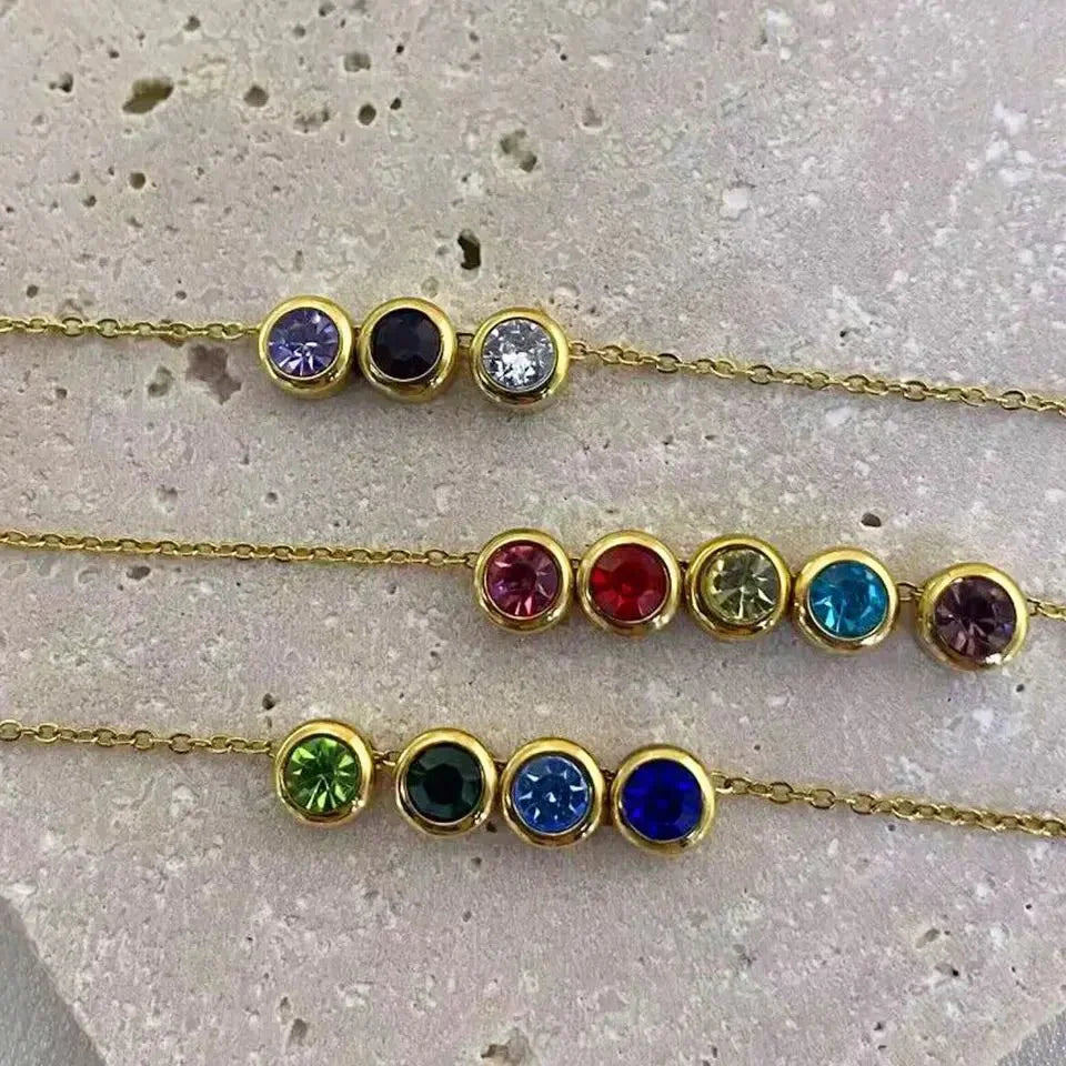 Dainty Stone Beaded Chain Bracelet
