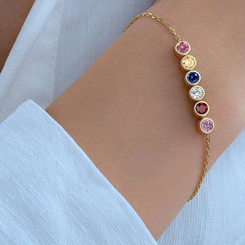 Dainty Stone Beaded Chain Bracelet