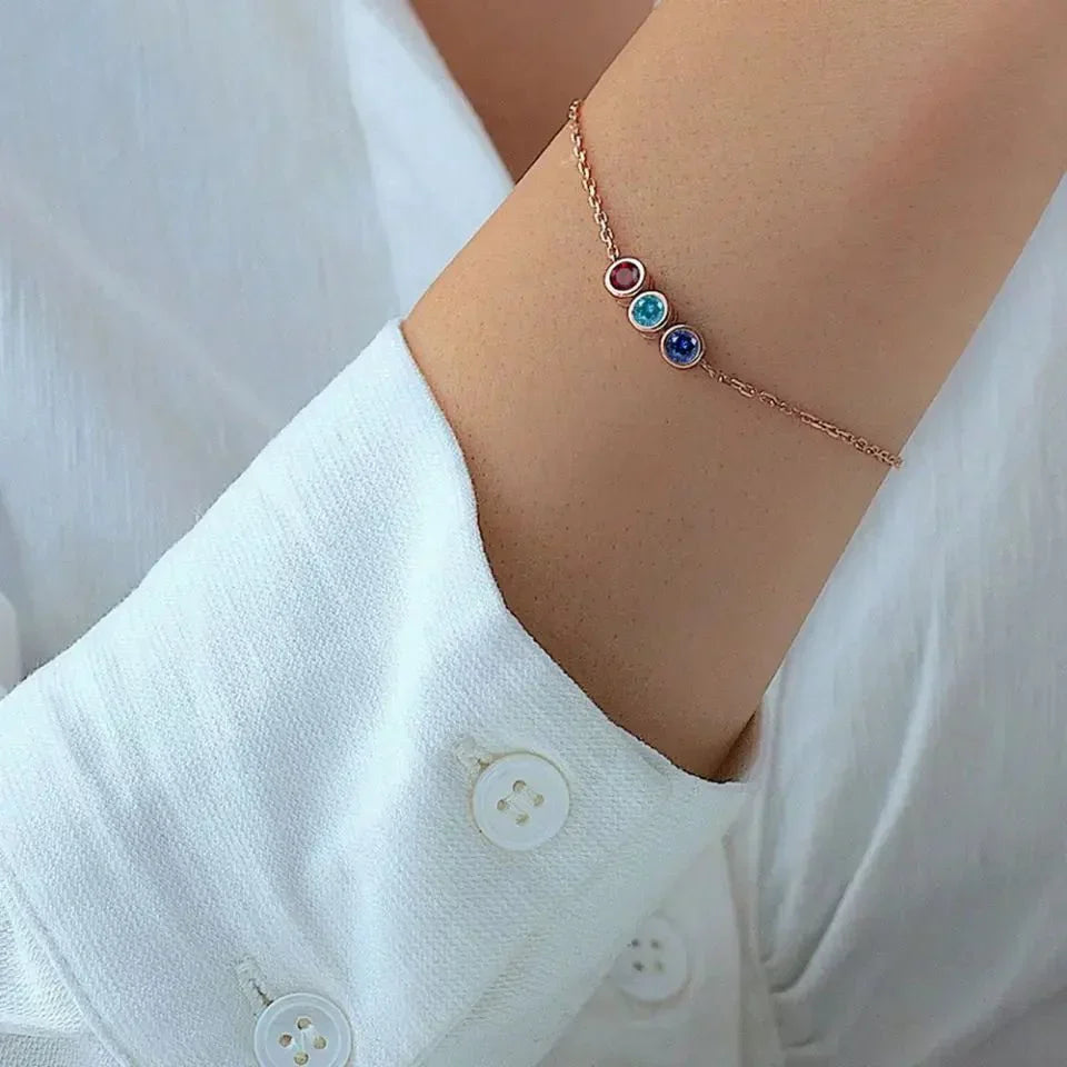 Dainty Stone Beaded Chain Bracelet