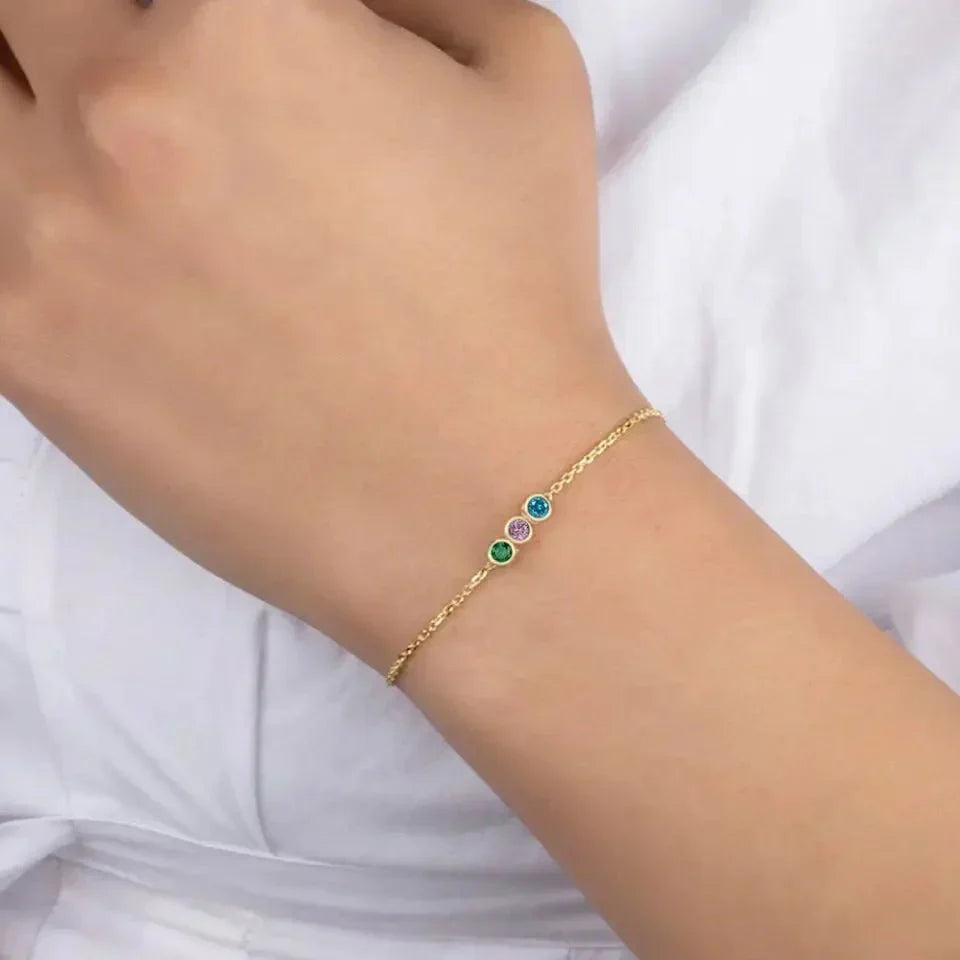 Dainty Stone Beaded Chain Bracelet