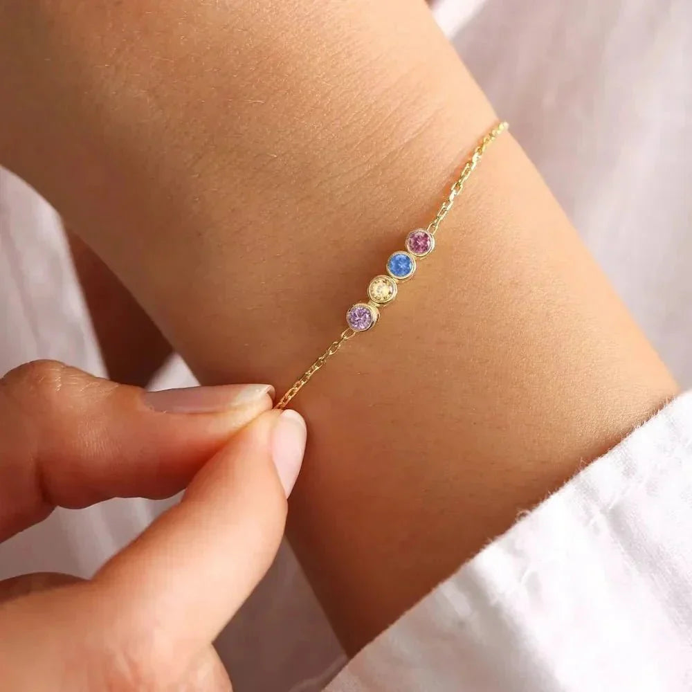 Dainty Stone Link Bracelet - Luxicro