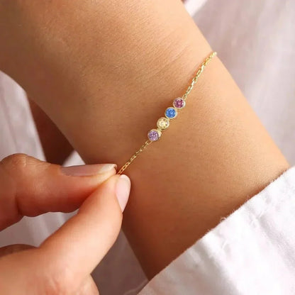 Dainty Stone Beaded Chain Bracelet - Luxicro