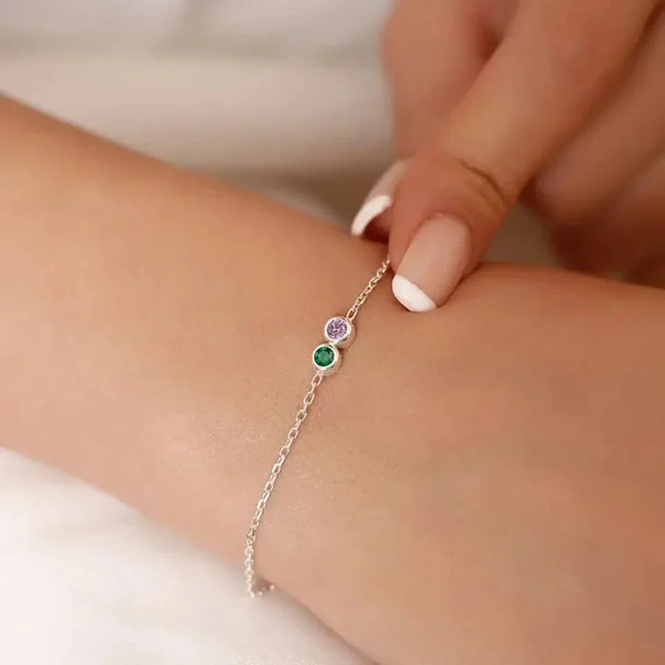 Dainty Stone Beaded Chain Bracelet