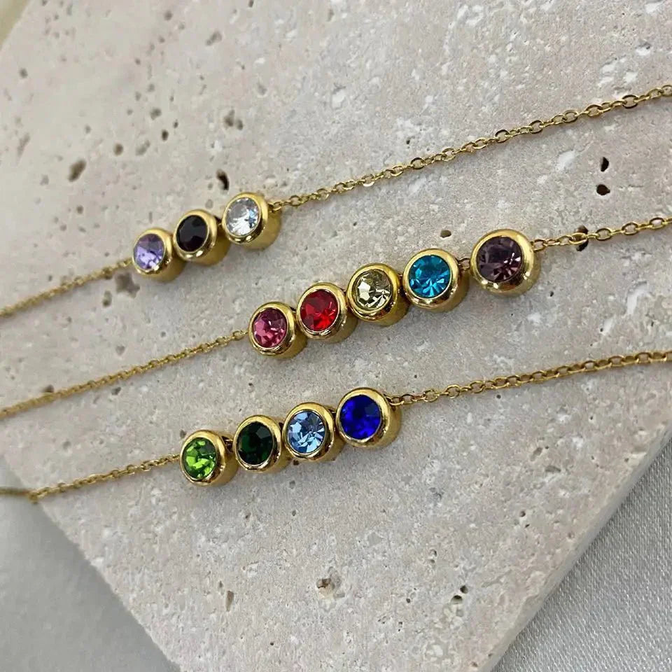 Dainty Stone Beaded Chain Bracelet