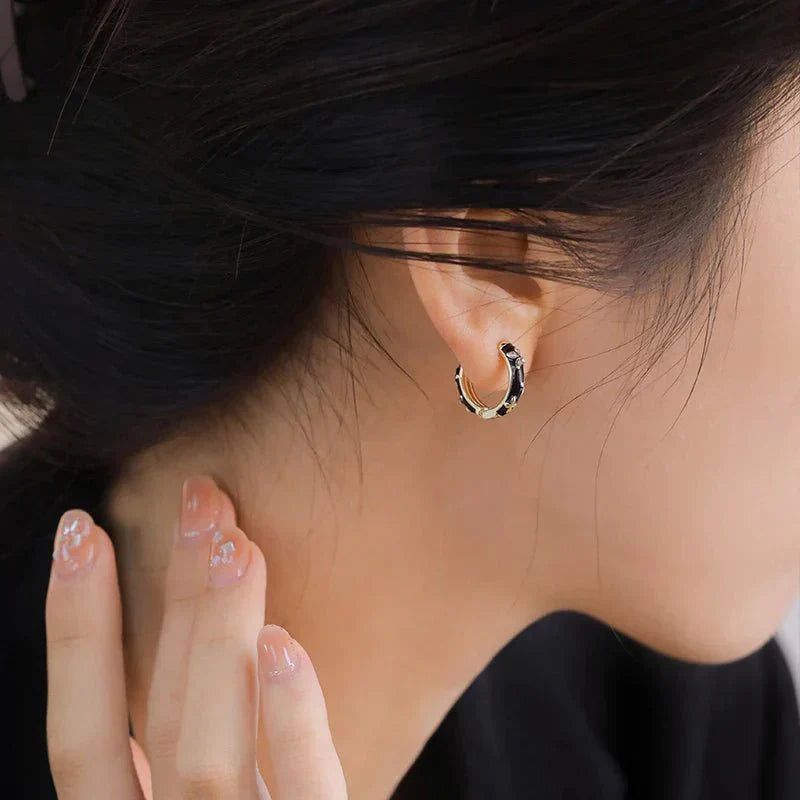 Dainty Rose Gold Floral Pendant Earrings