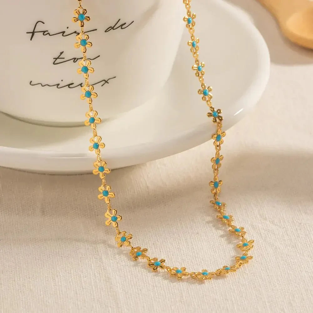 Dainty Flower Drop Necklace