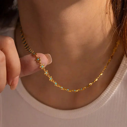 Dainty Flower Drop Necklace