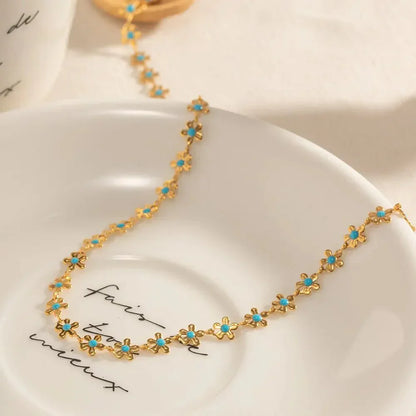 Dainty Flower Drop Necklace