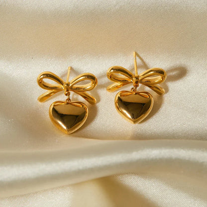Dainty Love Heart Dangling Earrings
