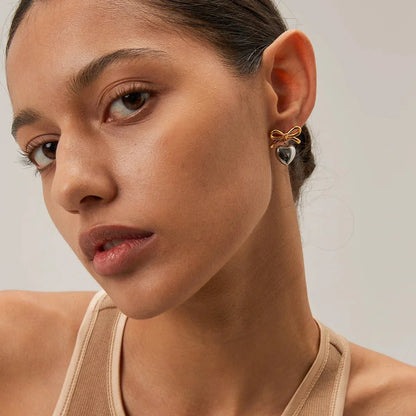Dainty Love Heart Dangling Earrings