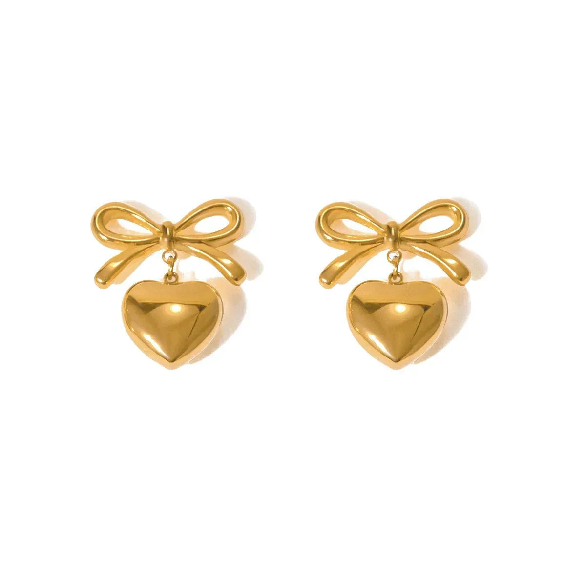 Dainty Love Heart Dangling Earrings