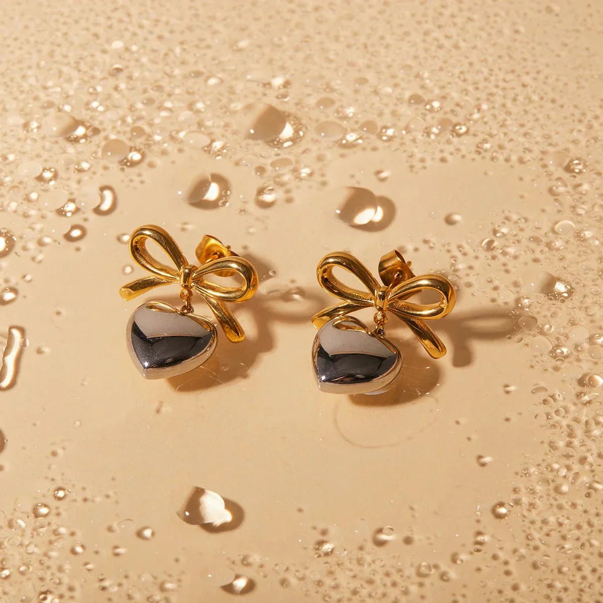 Dainty Love Heart Dangling Earrings