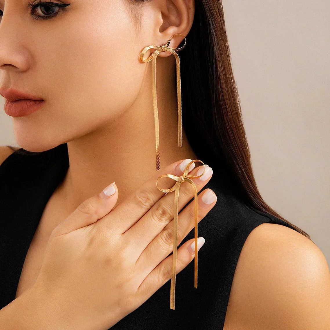 Elegant Ribbon Dangle Earrings - Luxicro