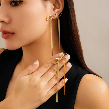 Elegant Ribbon Dangle Earrings - Luxicro
