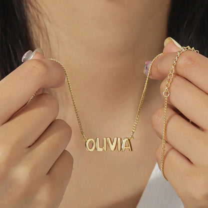 Dainty Engraved Personalized Name Necklace