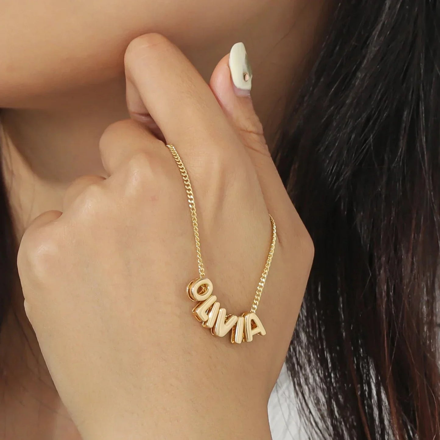 Dainty Engraved Personalized Name Necklace