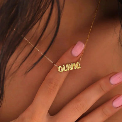 Dainty Engraved Personalized Name Necklace