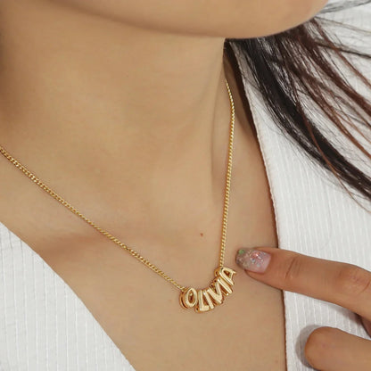 Dainty Engraved Personalized Name Necklace