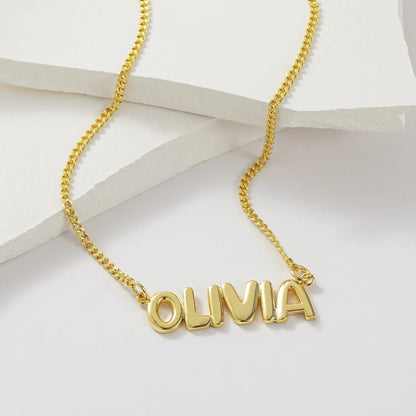 Dainty Engraved Personalized Name Necklace
