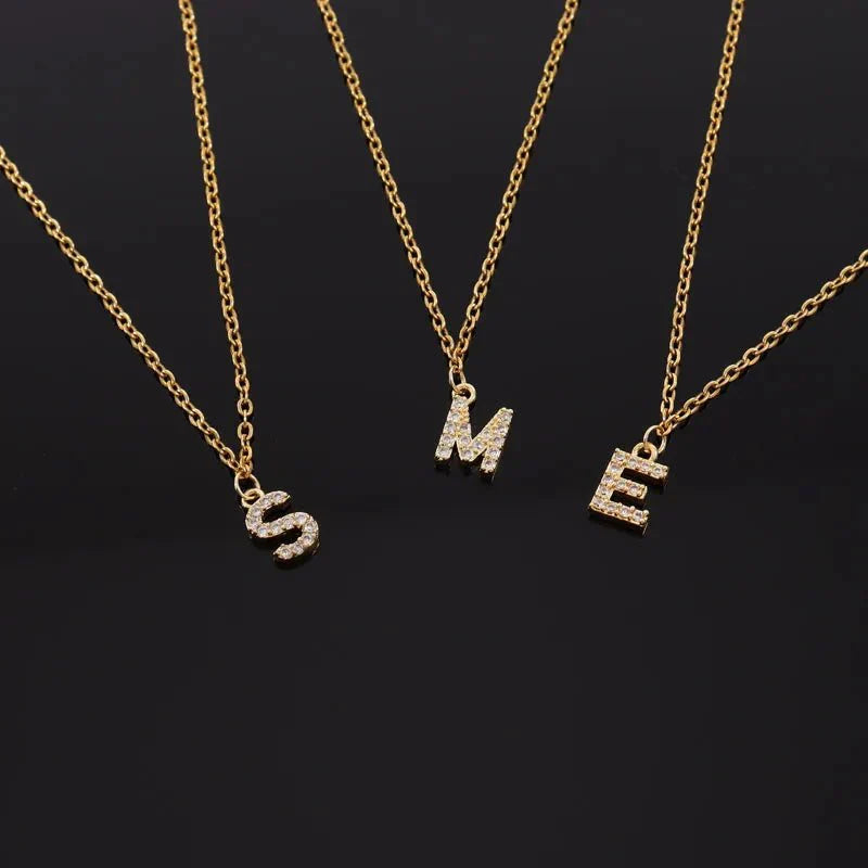 Dainty Letter Diamond Pendant Charm Bracelet