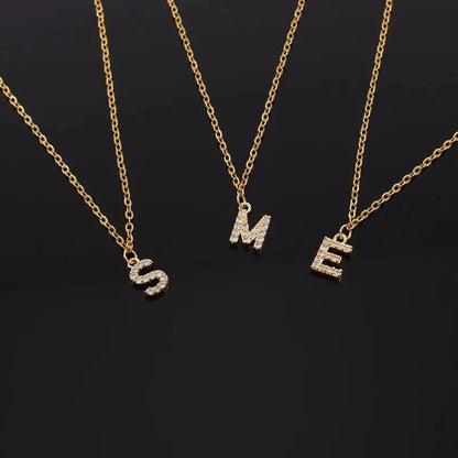 Dainty Letter Diamond Pendant Charm Bracelet