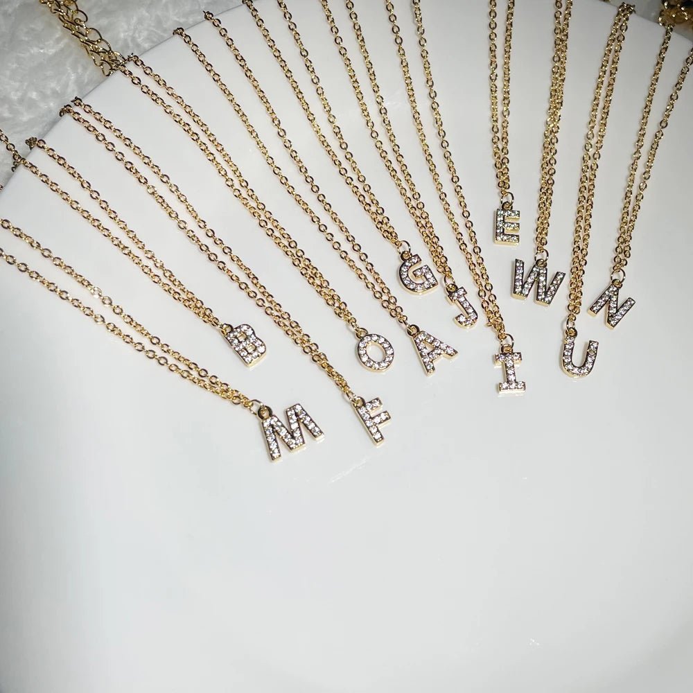 Dainty Letter Diamond Pendant Charm Bracelet