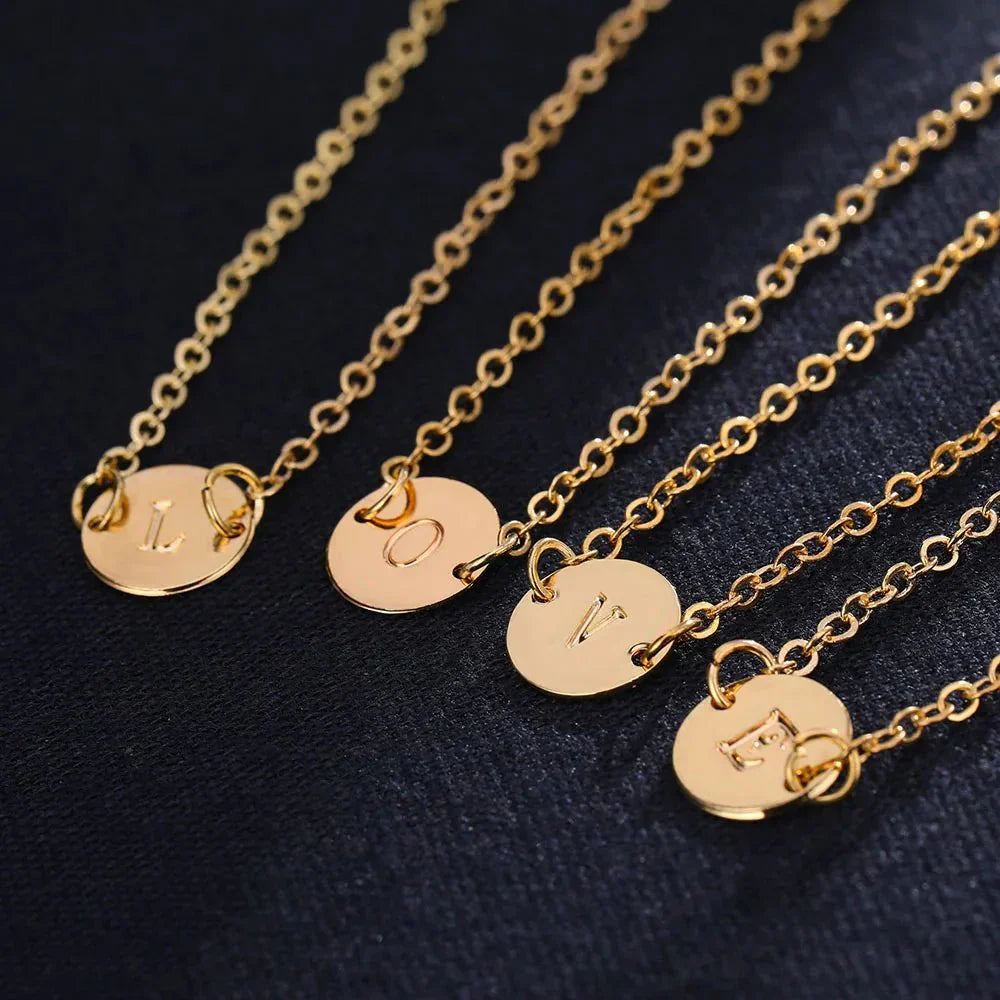 Dainty Initial Letter Chain Charm Bracelet