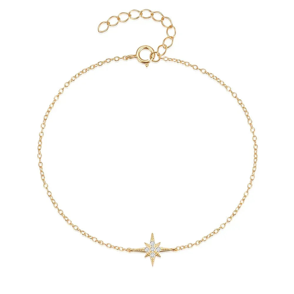 Dainty Sterling Star Accent Bracelet - Luxicro