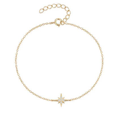 Dainty Sterling Star Accent Bracelet - Luxicro
