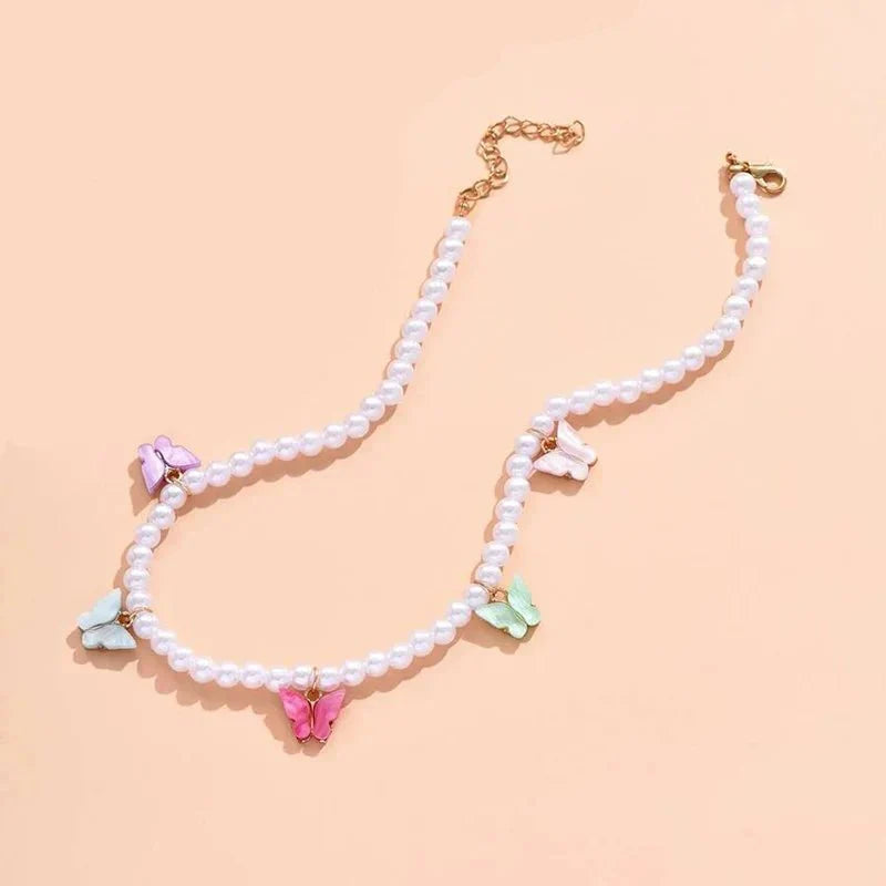 Delicate Colorful Butterfly Chain Necklace