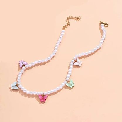 Delicate Colorful Butterfly Chain Necklace