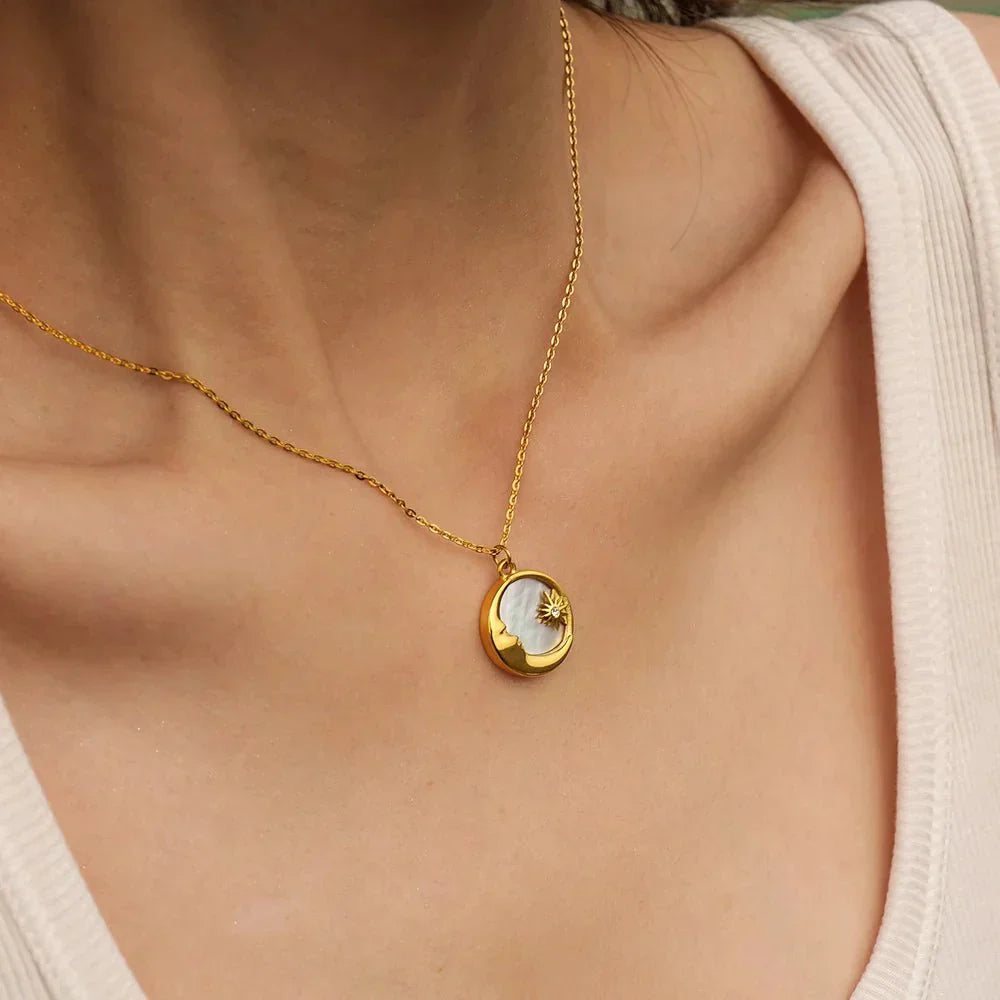 Dainty Celestial Silver Chain Necklace