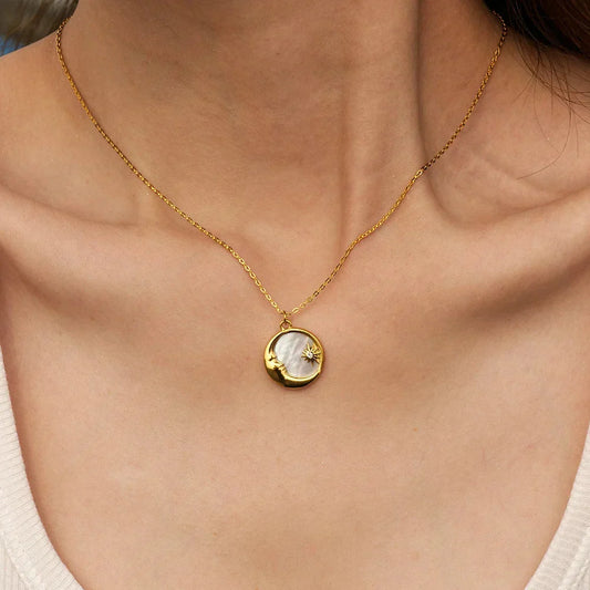 Dainty Celestial Silver Chain Necklace - Luxicro