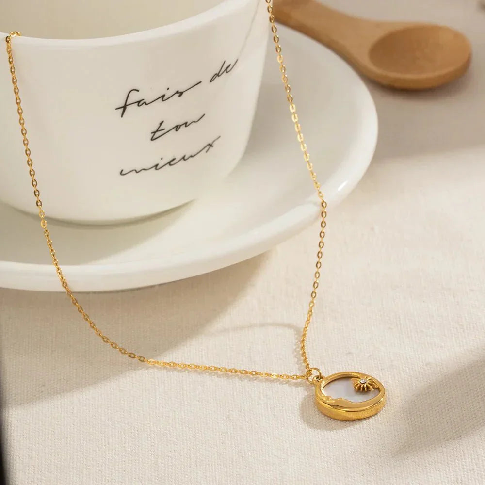 Dainty Celestial Silver Chain Necklace