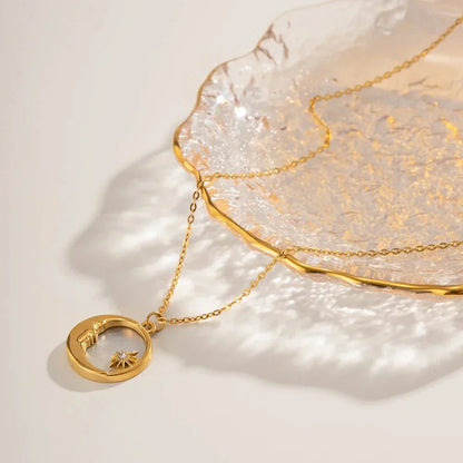 Dainty Celestial Silver Chain Necklace