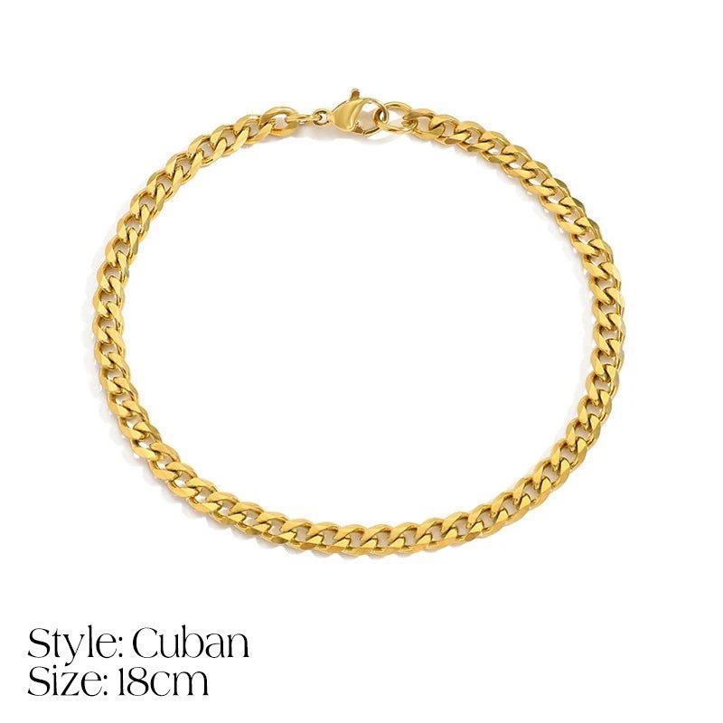 Elegant Initial Necklace Cuban Link Bracelet