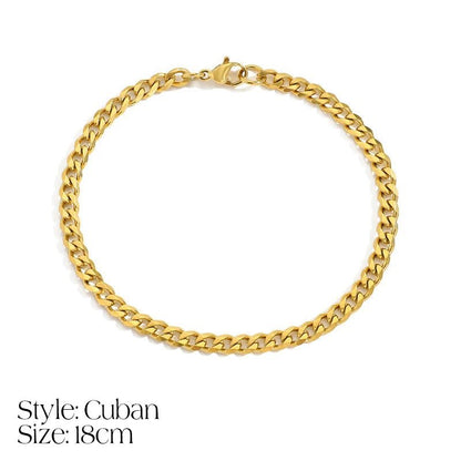 Elegant Initial Necklace Cuban Link Bracelet