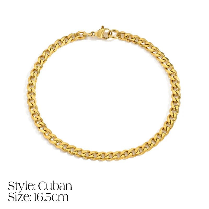 Elegant Initial Necklace Cuban Link Bracelet