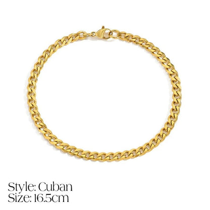 Elegant Initial Necklace Cuban Link Bracelet