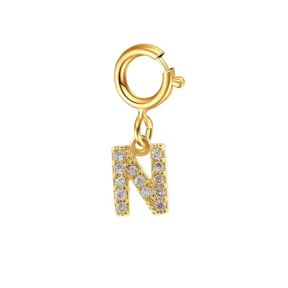 Elegant Initial Necklace Cuban Link Bracelet