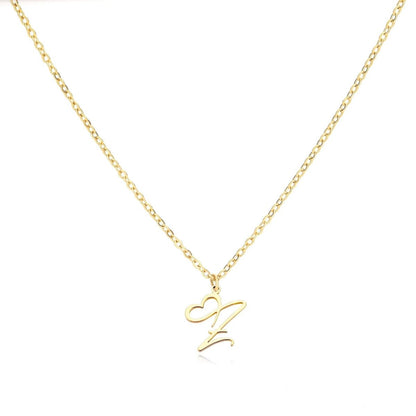 Dainty Heart Monogram Pendant Necklace