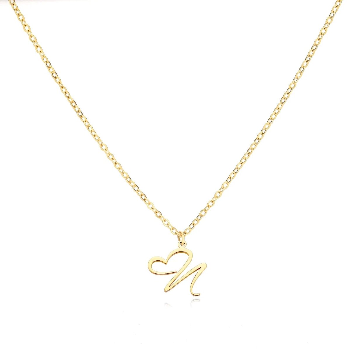 Dainty Heart Monogram Pendant Necklace
