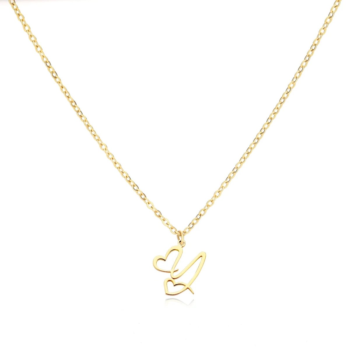 Dainty Heart Monogram Pendant Necklace