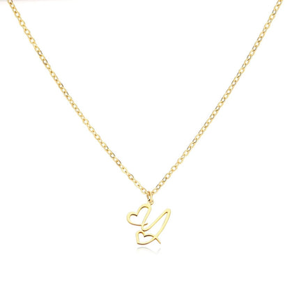 Dainty Heart Monogram Pendant Necklace