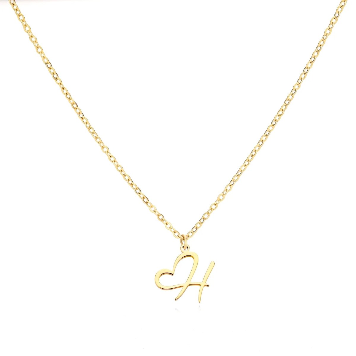 Dainty Heart Monogram Pendant Necklace