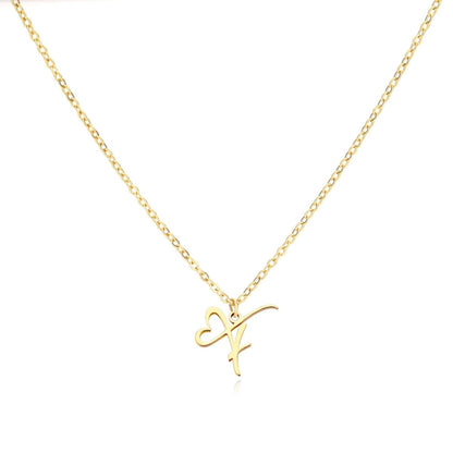 Dainty Heart Monogram Pendant Necklace